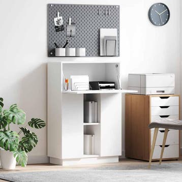 vidaXL Bureau Wit 71.5 x 31.5 x 106.5 cm Bewerkt hout, Verzenden