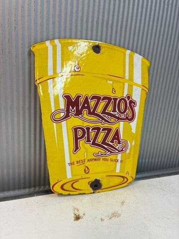 Mazzio’s Pizza – Vintage emaille reclamebord – Amerikaanse