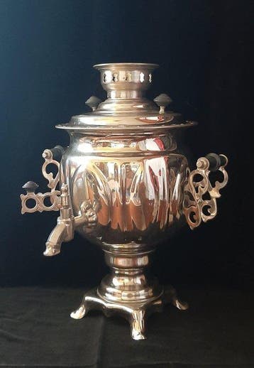 URSS - Samovar cromato 3 litri - Samovar - Bakeliet, Staal,, Antiek en Kunst, Curiosa en Brocante