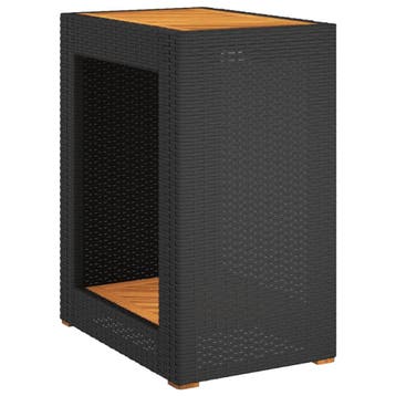 Terrastafel hout/rattan | Retour Deal | OP = OP (tuintafel), Verzenden, Zo goed als nieuw, Rechthoekig, Wicker