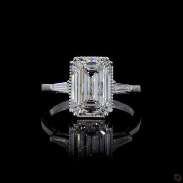 Ring - 14 karaat Witgoud - 4.18ct. tw. Diamant (Lab-grown) -, Nieuw