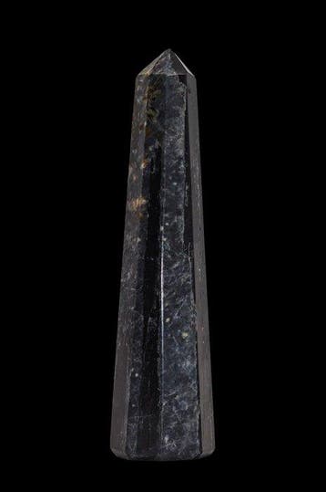 910g Grote Apache Tear Obsidian Obelisk - 21.5cm USA Crystal