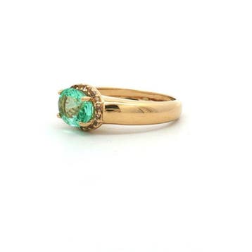 Zonder minimumprijs - Ring Zilver - 1.25ct. tw. Smaragd -