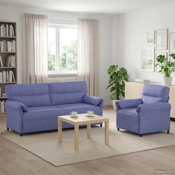 vidaXL bank / zetelstel 2 st Jeans Blauw Stof, Huis en Inrichting, Zetels | Zetels, Verzenden, Nieuw