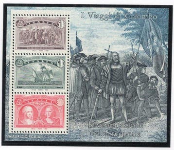 République italienne - Foglietto colombo DOUBLE DENTELLATURE, Timbres & Monnaies, Timbres | Europe | Italie
