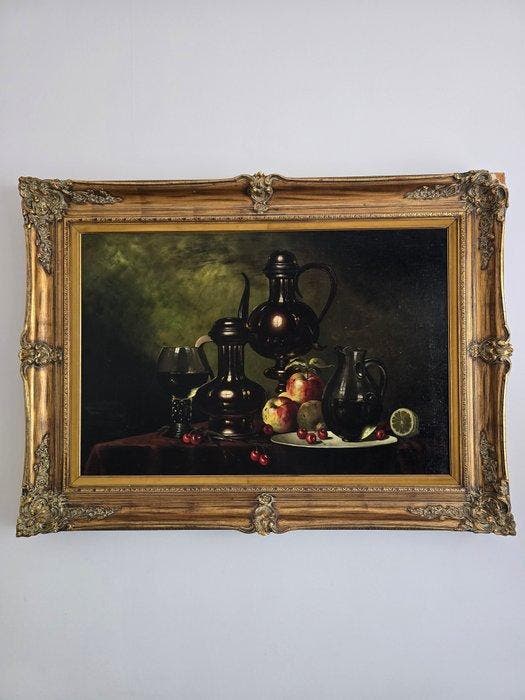 Andreas Gyula Bubarnik (1936-2010) - Stilleven, fruit,, Antiek en Kunst, Kunst | Schilderijen | Klassiek