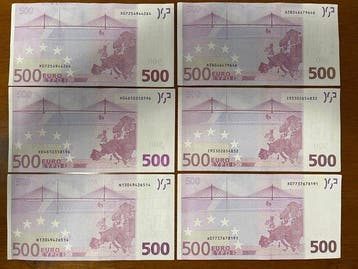 Duitsland, Europese Unie, Oostenrijk, België. - 6 x 500 Euro, Postzegels en Munten