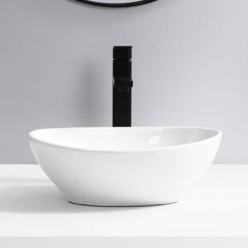 SALE - Durva 35 - Glans wit - Waskom -  -  - Keramiek -, Ophalen of Verzenden, Nieuw
