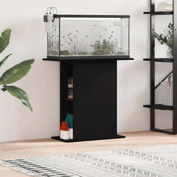 vidaXL Aquariumstandaard Zwart Eiken 75x36x72,5 cm Bewerkt, Verzenden, Nieuw