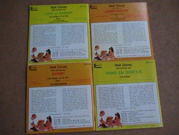 Walt Disney - 4 mini LPs Disneyland Records Luister- en, Nieuw