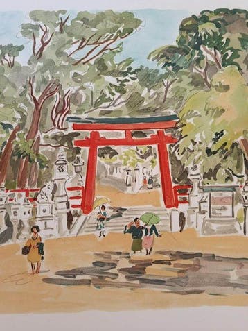 Yves Brayer (1907-1990) - Le Temple dOr au Japon