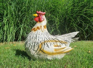 sculptuur, Metal Hen - Garden chicken figure - 46 cm -