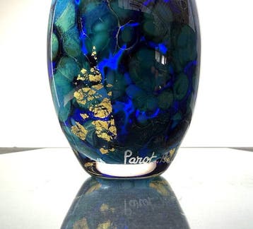 Maxence Parot - Vaas - Unieke vaas, kleuren en goud - Glas