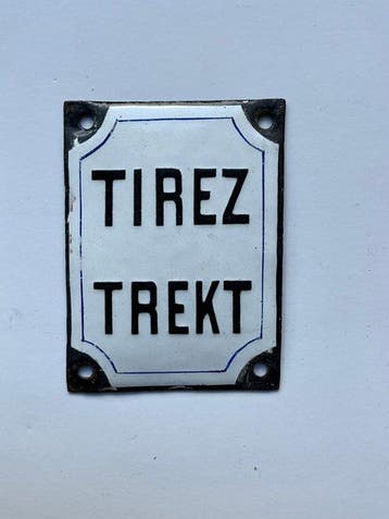 emaille deurpostje in originele staat - Tirez - Tirez -