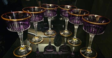 ISMIE LUX - Drinkservies (6) - luxe paarse champagnefluiten