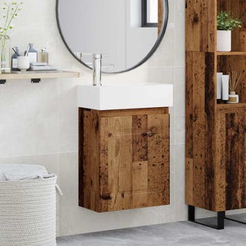 vidaXL Badkamermeubel met kraan Oud hout 45,5 x 22,5 x 84 cm, Verzenden, Nieuw