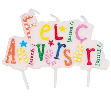 Kaars Felic Aniversari 8cm, Verzenden, Nieuw