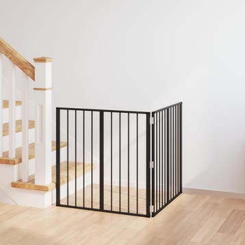vidaXL Hondendeur 2 st Zwart 80 x 80 cm Gegalvaniseerd staal, Verzenden, Nieuw