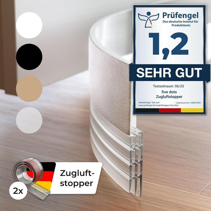 2dekans | Five Dots Tochtstrip voor deuren van siliconen, Doe-het-zelf en Bouw, Isolatie en Afdichting, Ophalen of Verzenden