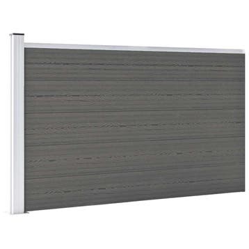 vidaXL Schutting 175x105 cm HKC grijs, Verzenden, Nieuw