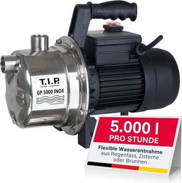 T.I.P. Tuinpomp - 1.200W roestvrij staal jetpomp 5.000 l/u,, Verzenden, Nieuw