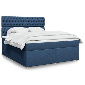 vidaXL Boxspring met matras stof blauw 180x200 cm, Verzenden, Nieuw