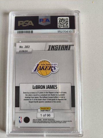 2023/24 Panini Panini Instant LeBron James 383 Carte
