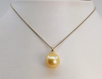 Hanger - 14 karaat Geel goud - 12x13mm South Sea Pearl