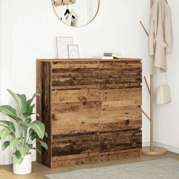 vidaXL Dressoir 100x35x99 cm spaanplaat oud hout, Huis en Inrichting, Verzenden, Nieuw