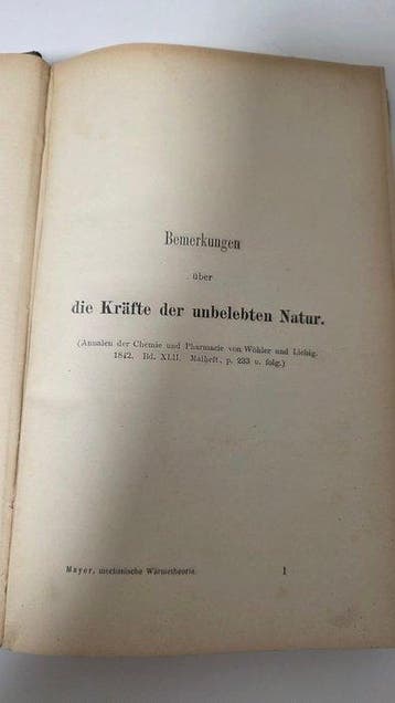 Julius Robert von Mayer - Die Mechanik der Wärme in, Antiek en Kunst