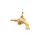 18 Krt. Gouden hanger van een revolver. (Hanger of bedel), Ophalen of Verzenden, Gebruikt, Goud, Overige merken