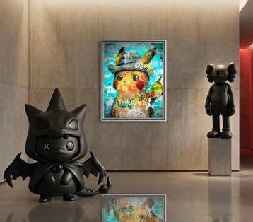 Moabit - Pikachu with Grey Felt Hat X Van Gogh 085 X Urban