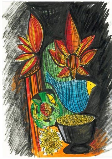 René Barba (1965) - Bird - 41x29cm