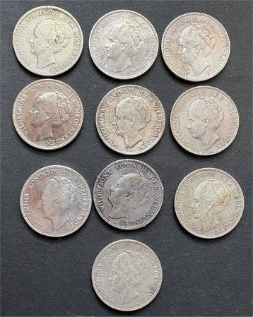 Nederland. 1 Gulden Lot 10 zilveren guldens (1923-1939)