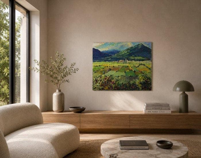 Josep Soler (1941) - El valle luminoso, Antiquités & Art, Art | Peinture | Classique