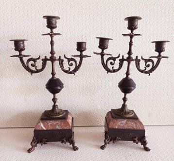 Candélabre - Marbre, Bronze - Couple - PAS DE RÉSERVATION