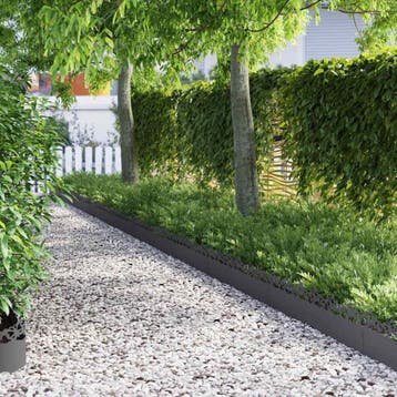 vidaXL Gazonranden 20 pcs 103 x 0,05 x 22 cm Staal Zwart, Verzenden, Nieuw