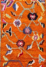 Tapis - 168 cm - 86 cm - Tapis de fleurs tibétain