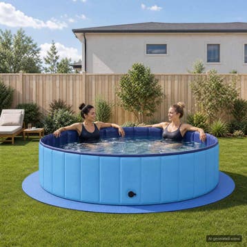 vidaXL Zwemgrondmat 16 st Ø 235 cm Rond EVA Schuim Blauw, Tuin en Terras, Verzenden, Nieuw
