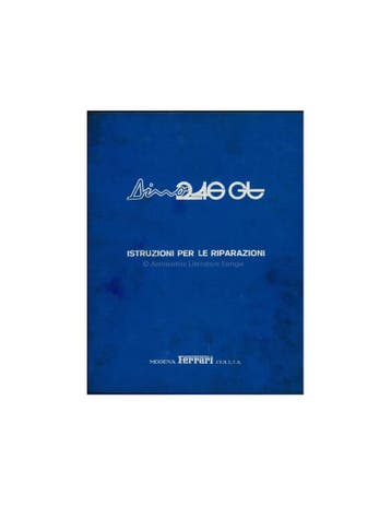1975 FERRARI DINO 246 GT WERKPLAATSHANDBOEK ITALIAANS 71/75, Ophalen of Verzenden