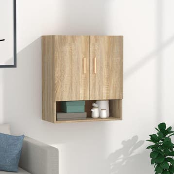 vidaXL Wandkast 60x31x70 cm bewerkt hout sonoma eikenkleurig, Huis en Inrichting, Verzenden, Nieuw