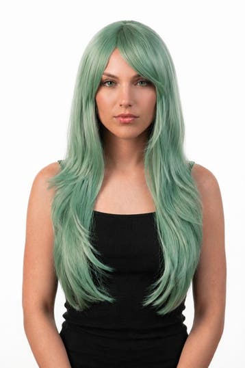 KIMU® Luxe Lange Mintgroene Pruik Pastel Zeemeermin Lichtgro, Kleding | Dames, Ophalen of Verzenden, Nieuw