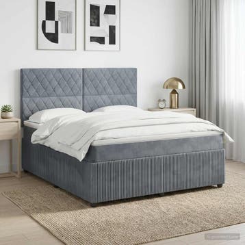 vidaXL Boxspringbed met matras Donkergrijs 140 x 200 cm, Verzenden