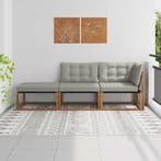 vidaXL Sectie Sofa Eenheden met kussen 3 Stuk Naturel en, Verzenden, Nieuw