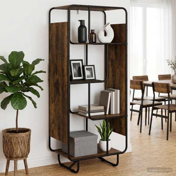 vidaXL Highboard Gerookt eiken 60 x 37.5 x 144 cm Bewerkt, Verzenden