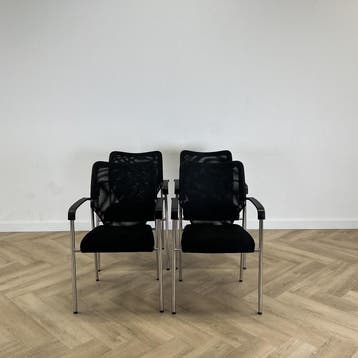 Triple E Anna vergaderstoel (set van 4)  licht gewicht, Huis en Inrichting, Stoelen, Gebruikt, Zwart, Eén