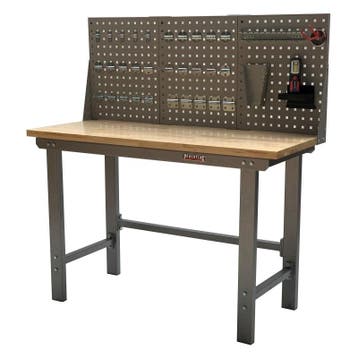 Werkbank met achterwand – Werkbank set 150 cm. kleur grijs., Ophalen of Verzenden
