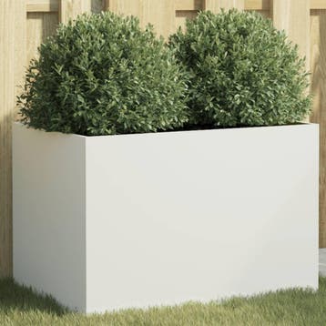 vidaXL Plantenbak 62x40x39 cm staal wit, Verzenden