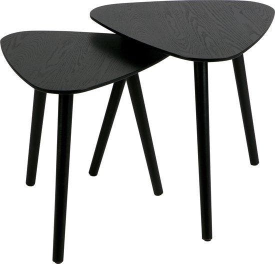 WOOOD Nila Bijzettafels Hout Zwart Set van 2 — Zeer goed, Maison & Meubles, Accessoires pour la Maison | Autre, Envoi
