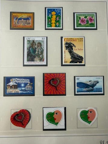 France - Années complètes 2000/2001 sur feuilles SAFE, Timbres & Monnaies